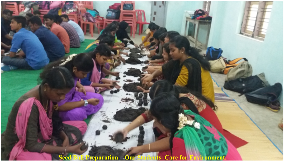 Seed Ball Preparation – Our Students- Care for Environment.
